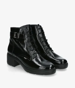 Mujer Fluchos Botines F2107 en charol negro