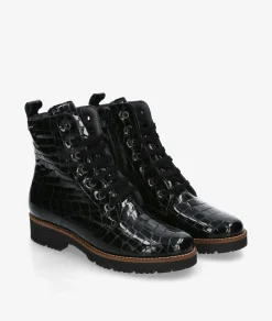 Mujer Pitillos Botines 10774 en charol negro