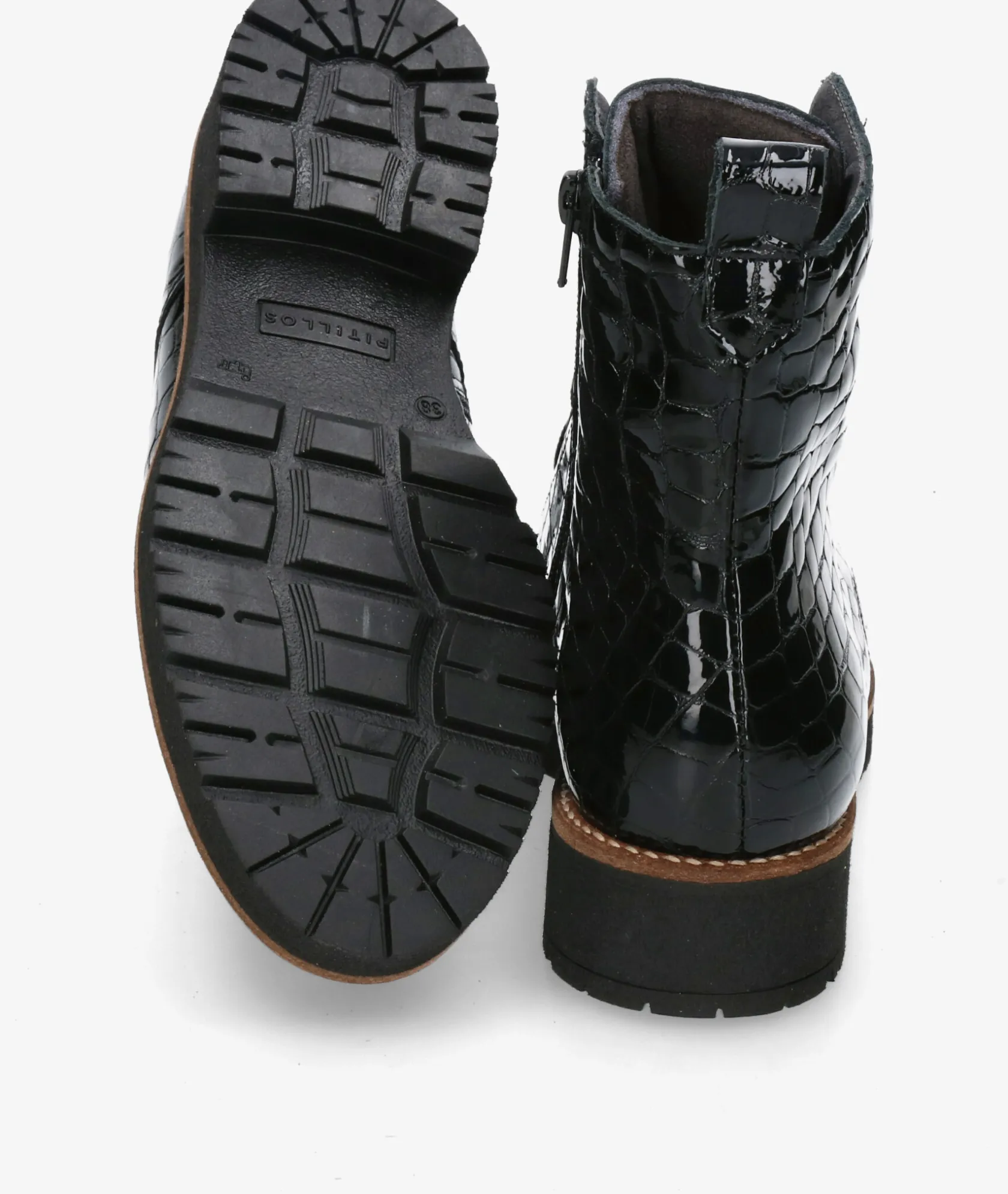 Mujer Pitillos Botines 10774 en charol negro