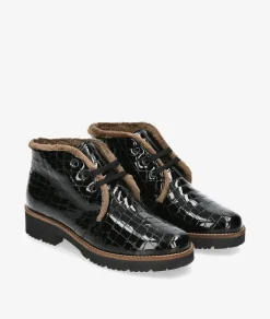 Mujer Pitillos Botines 10773 en charol negro