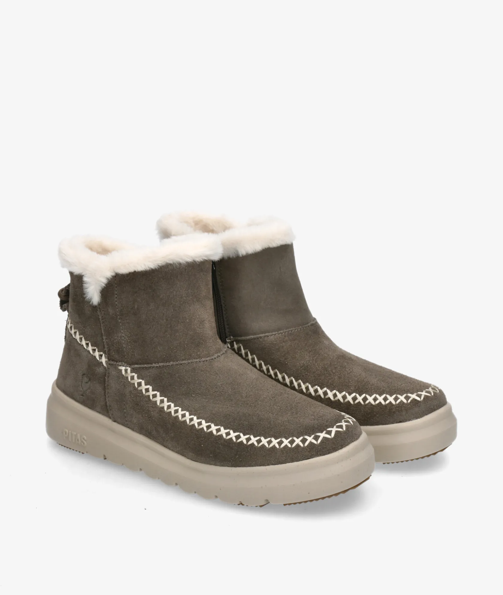 Mujer Walk in Pitas Botines DALE en serraje gris