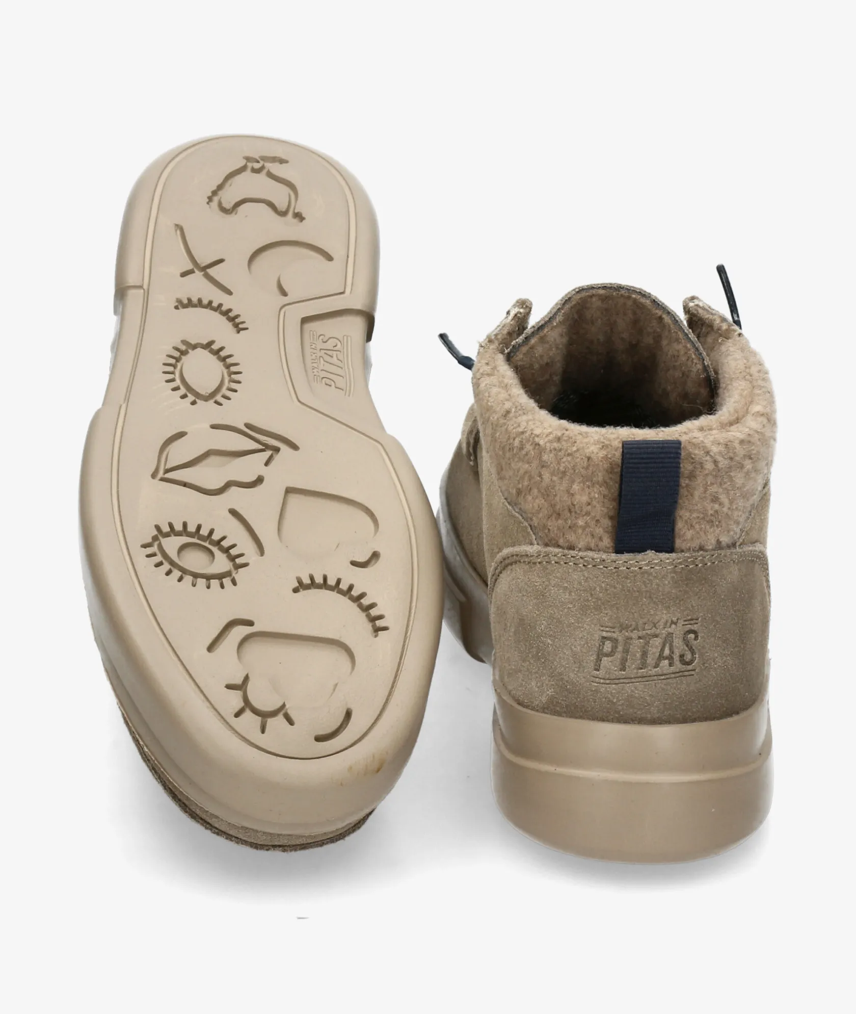 Mujer Walk in Pitas Botines GARDA en serraje taupe