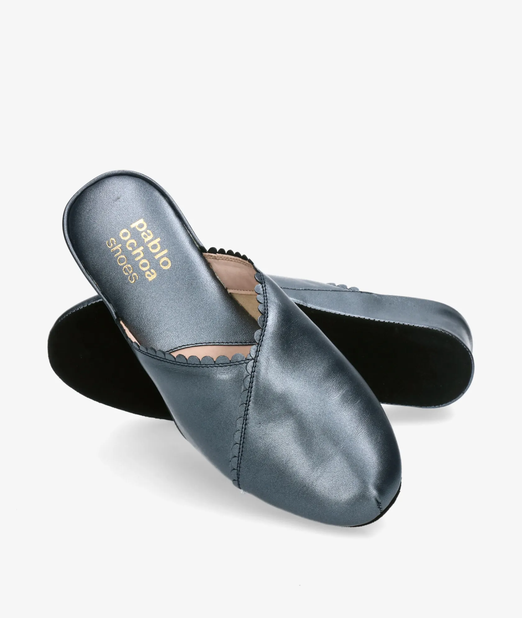 Mujer pabloochoa.shoes Chinela KOSMA 6558 en jeans metalizado