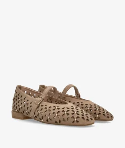 Mujer pabloochoa.shoes Merceditas SR1582 en serraje taupe