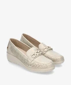 Mujer Amarpies Mocasines 30118 en platino