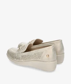 Mujer Amarpies Mocasines 30118 en platino