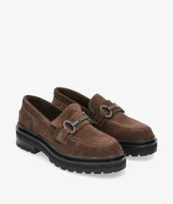 Mujer pabloochoa.shoes Mocasines EVA PARIS 27971 en serraje marrón