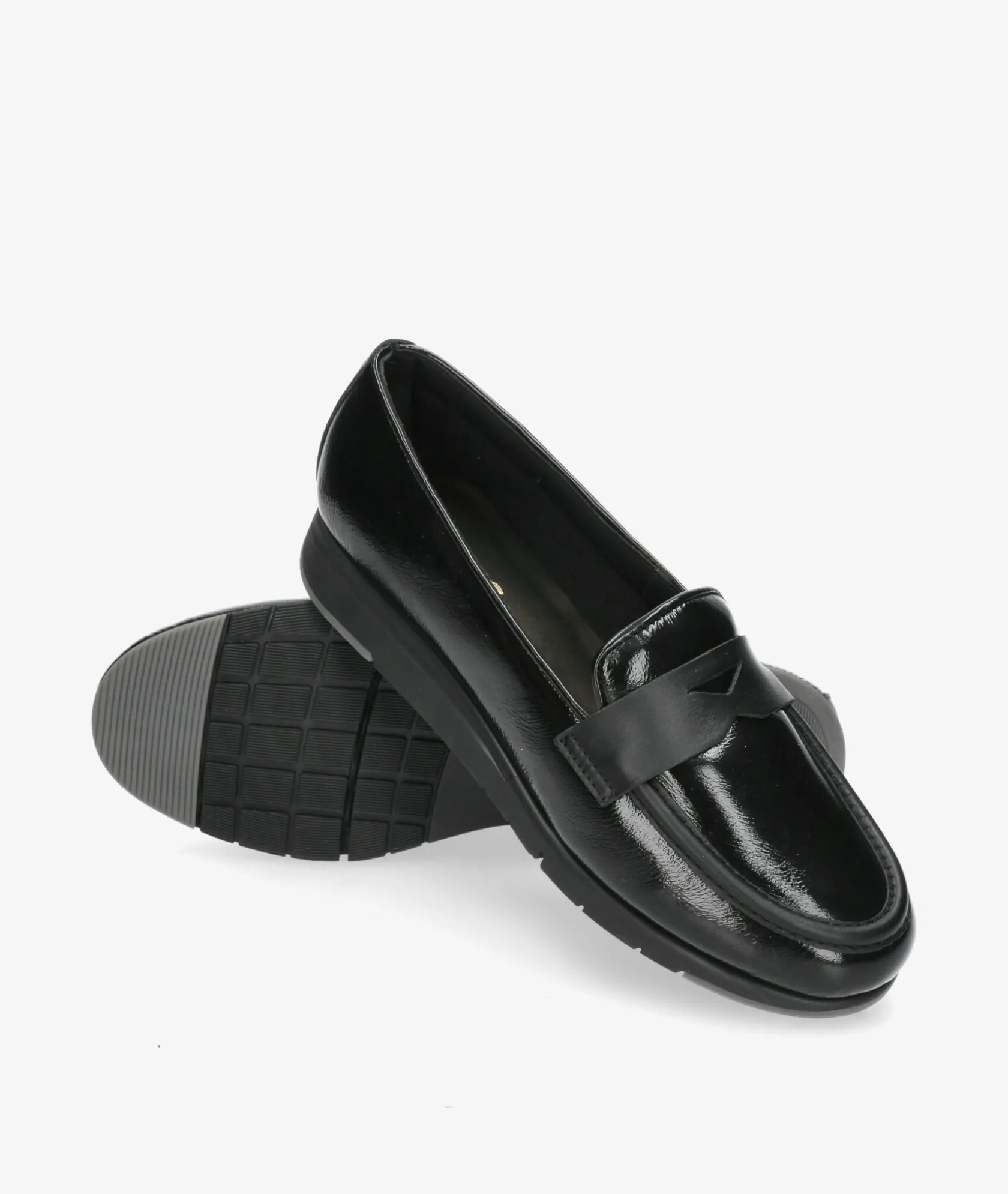 Mujer Flex&Go Mocasines Flex&Go ST1122 en charol negro