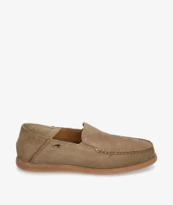 Hombre Fluchos Mocasines F2193 en nobuck taupe