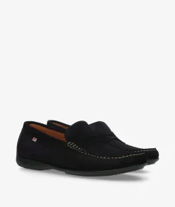 Hombre Fluchos Mocasines F2207 en serraje azul
