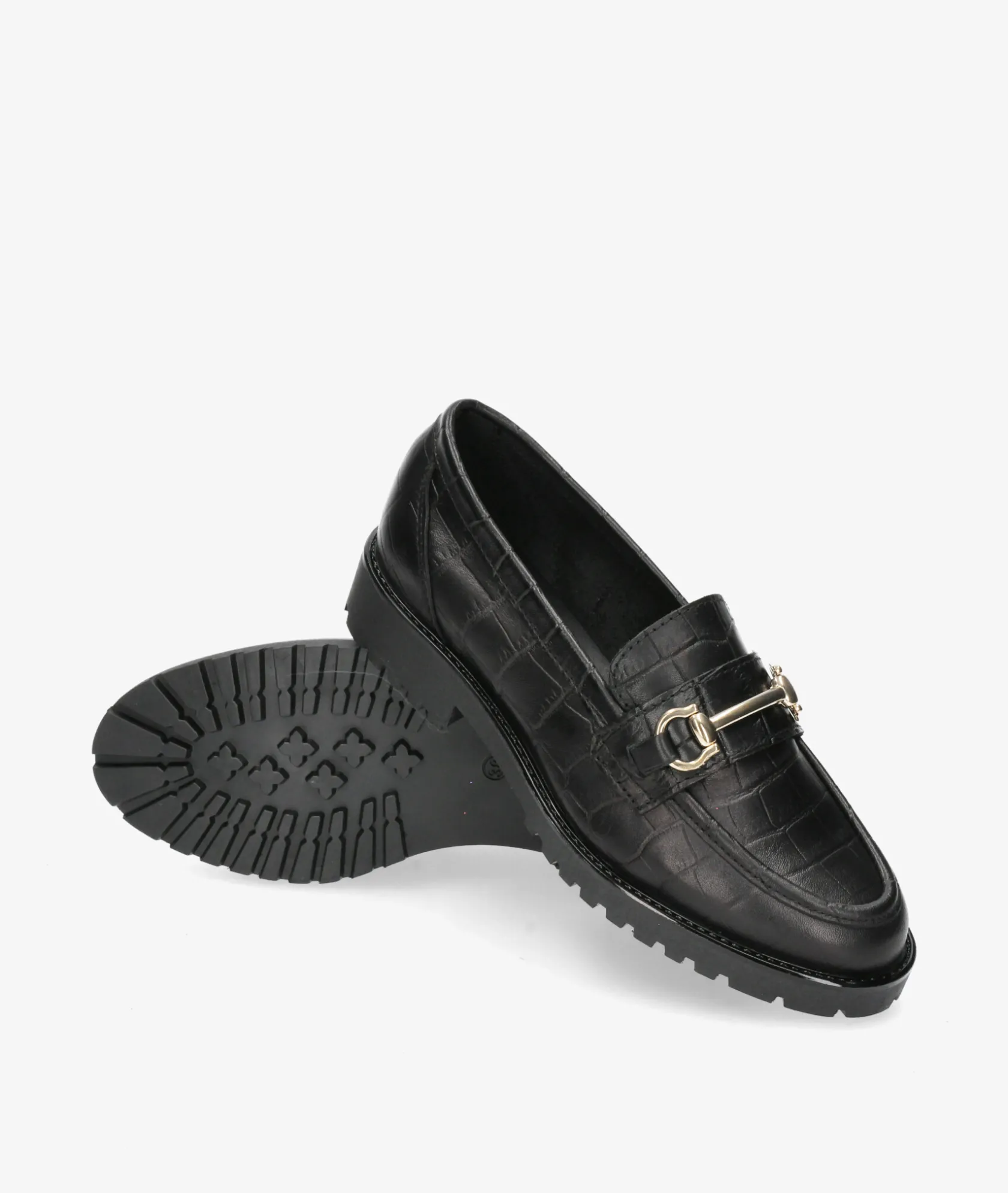 Mujer Funny Lola Mocasines 3136 en coco negro