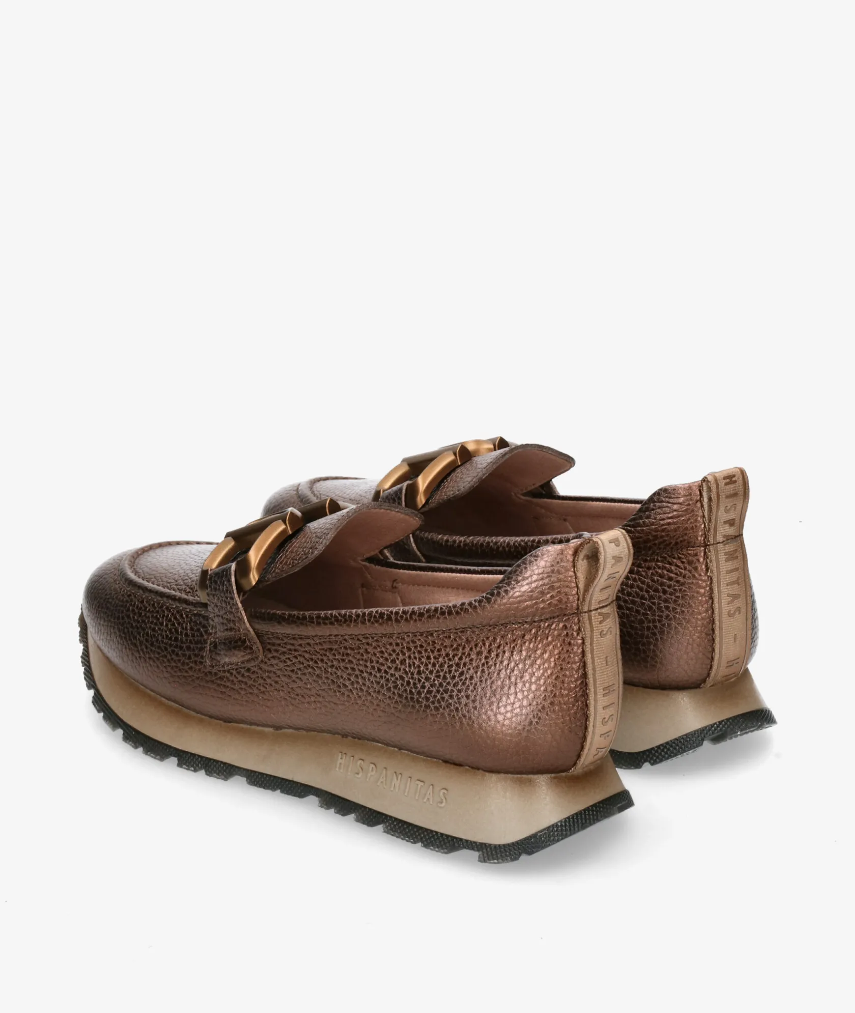 Mujer Hispanitas Mocasines HI254386 en taupe metalizado