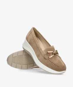 Mujer Imac Mocasines 105161 en serraje taupe