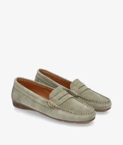 Mujer pabloochoa.shoes Mocasines 94239 en serraje kaki