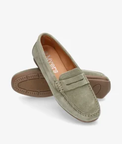 Mujer pabloochoa.shoes Mocasines 94239 en serraje kaki