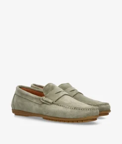 Hombre pabloochoa.shoes Mocasines 82223 en serraje kaki