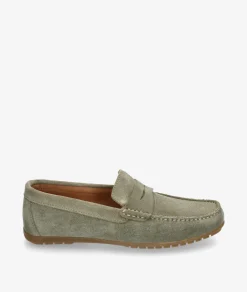 Hombre pabloochoa.shoes Mocasines 82223 en serraje kaki
