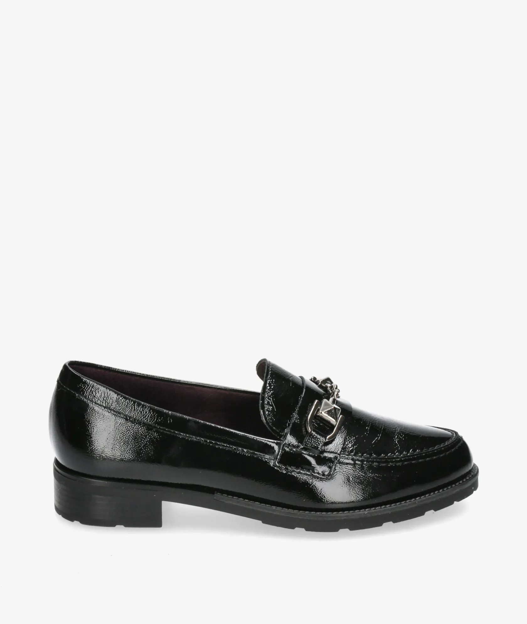 Mujer Pitillos Mocasines 10180 en charol negro