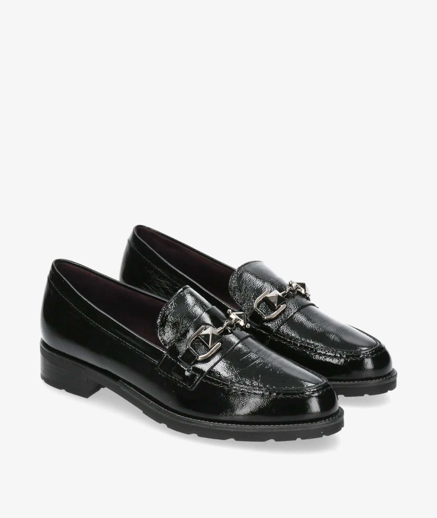 Mujer Pitillos Mocasines 10180 en charol negro