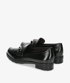 Mujer Pitillos Mocasines 10180 en charol negro