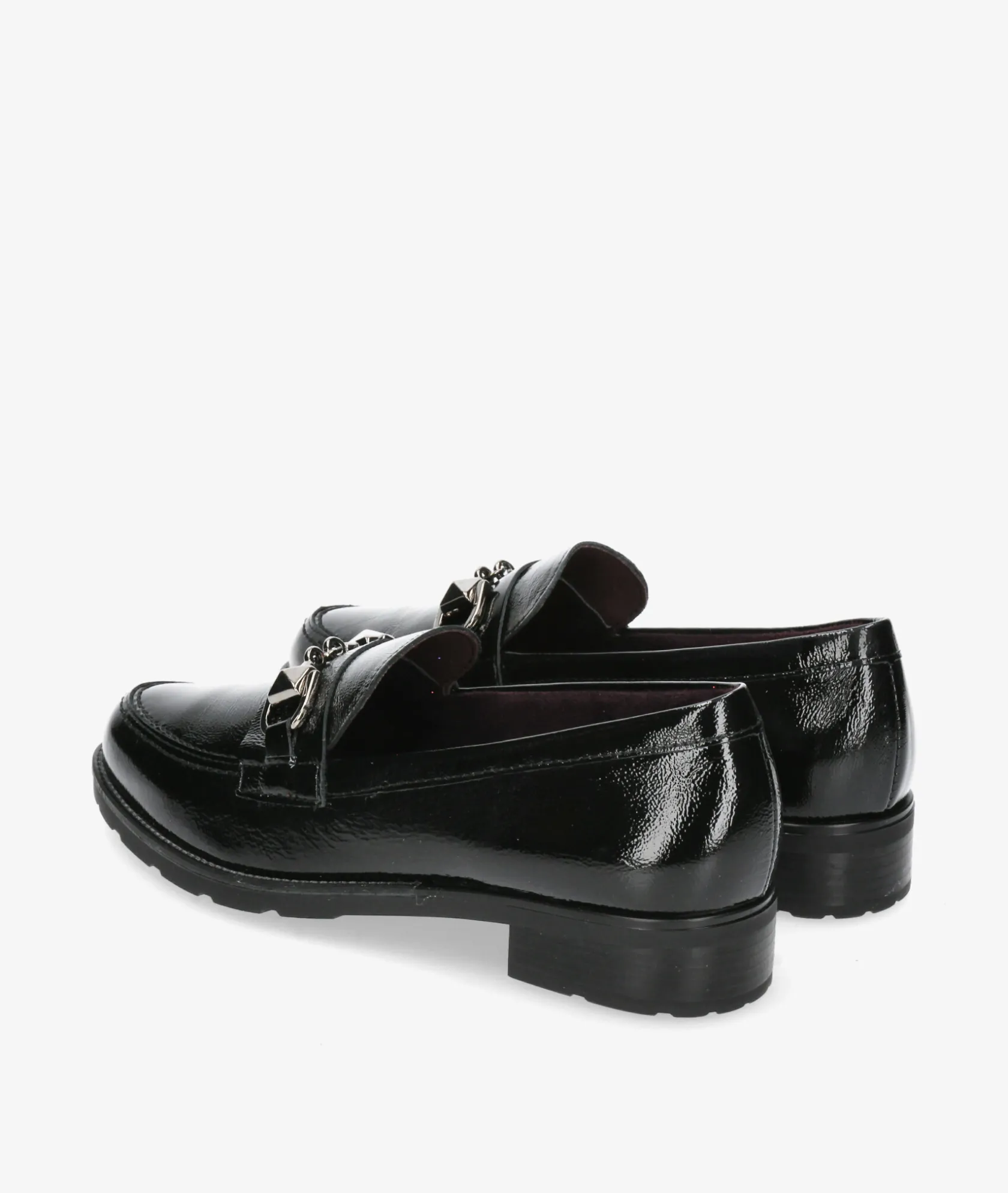 Mujer Pitillos Mocasines 10180 en charol negro