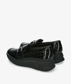 Mujer Pitillos Mocasines 10750 en coco negro