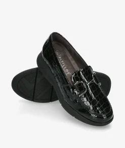 Mujer Pitillos Mocasines 10750 en coco negro