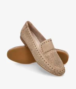 Mujer Stephen Allen Mocasines LAUR-24 1908-C490 en ante camel