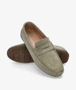 Hombre Traveris Mocasines 33720 en serraje kaki