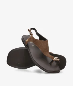 Mujer pabloochoa.shoes Sandalias SF1691 en ante marrón