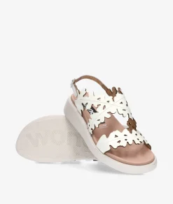 Mujer Wonders Sandalias C-6551 en charol blanco