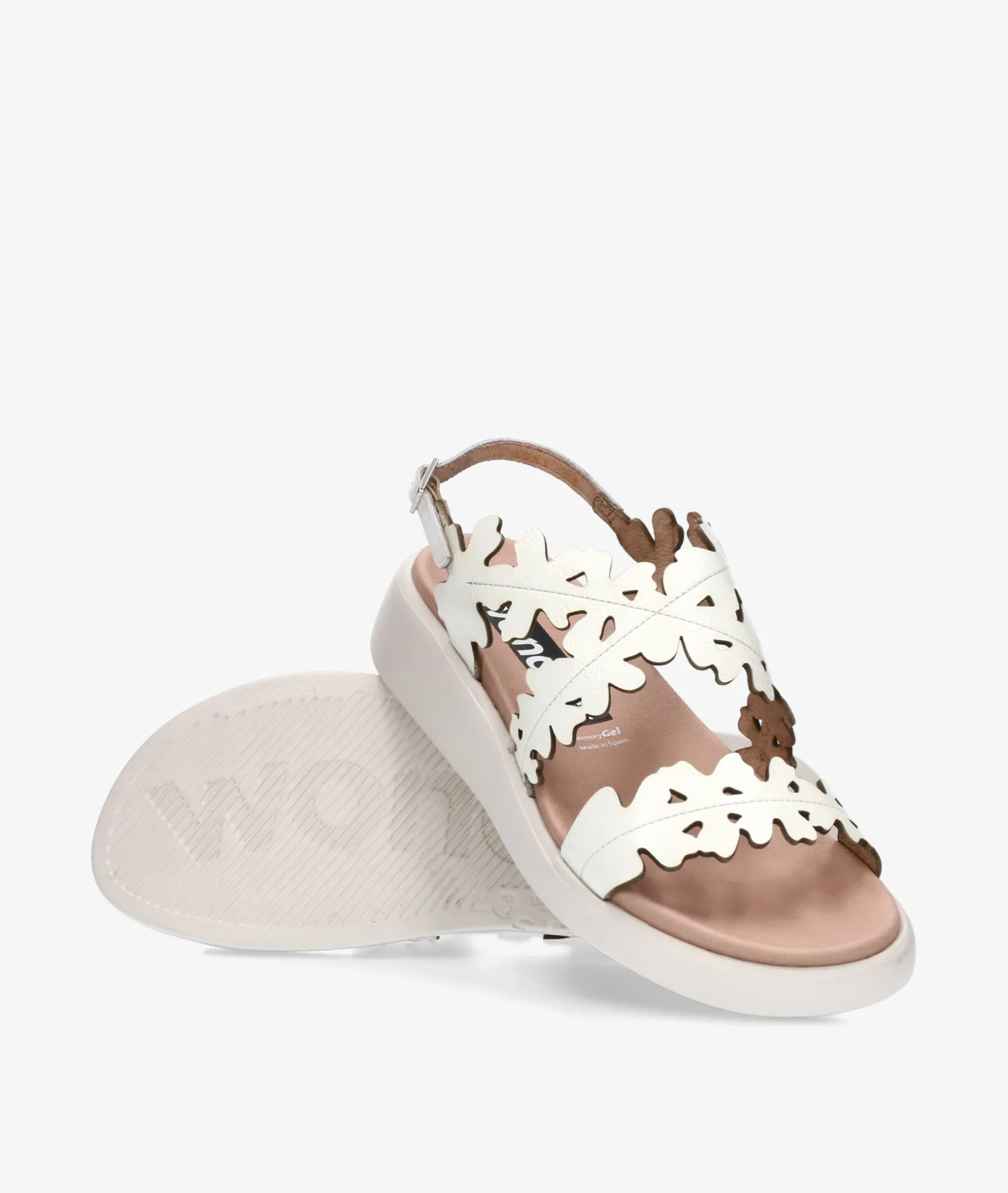 Mujer Wonders Sandalias C-6551 en charol blanco