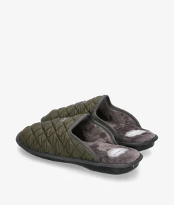 Hombre Bio Relax Zapatillas de casa 1448 en caki