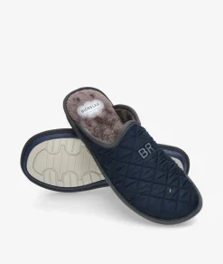 Hombre Bio Relax Zapatillas de casa 1448 en marino