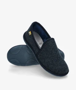 Hombre Nordikas Zapatillas de casa 2631 en azul marino