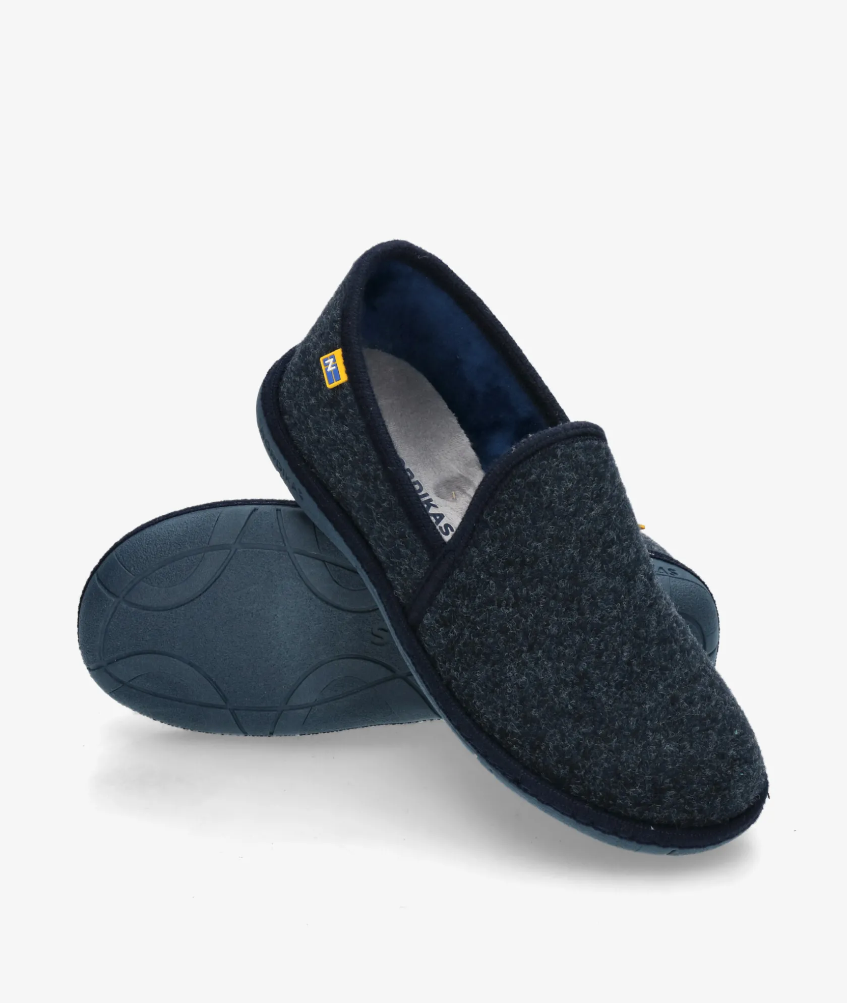Hombre Nordikas Zapatillas de casa 2631 en azul marino