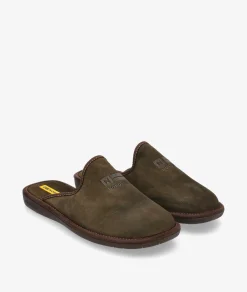 Hombre Nordikas Zapatillas de casa 236/F en serraje kaki