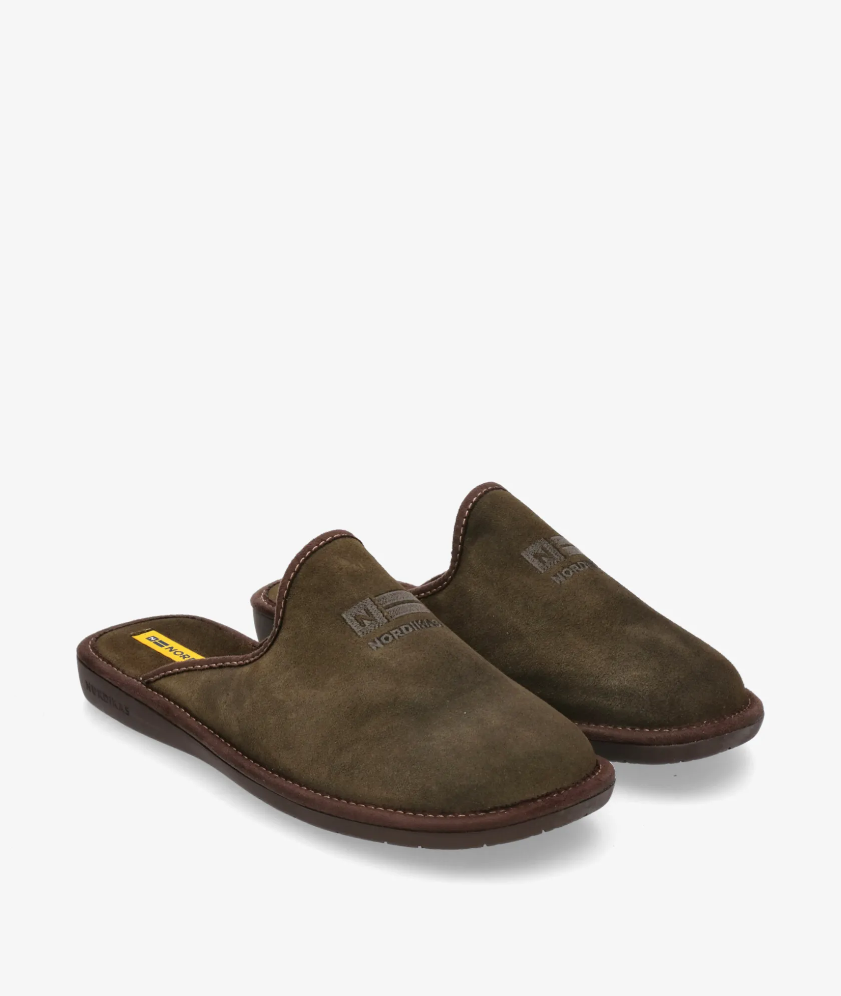 Hombre Nordikas Zapatillas de casa 236/F en serraje kaki