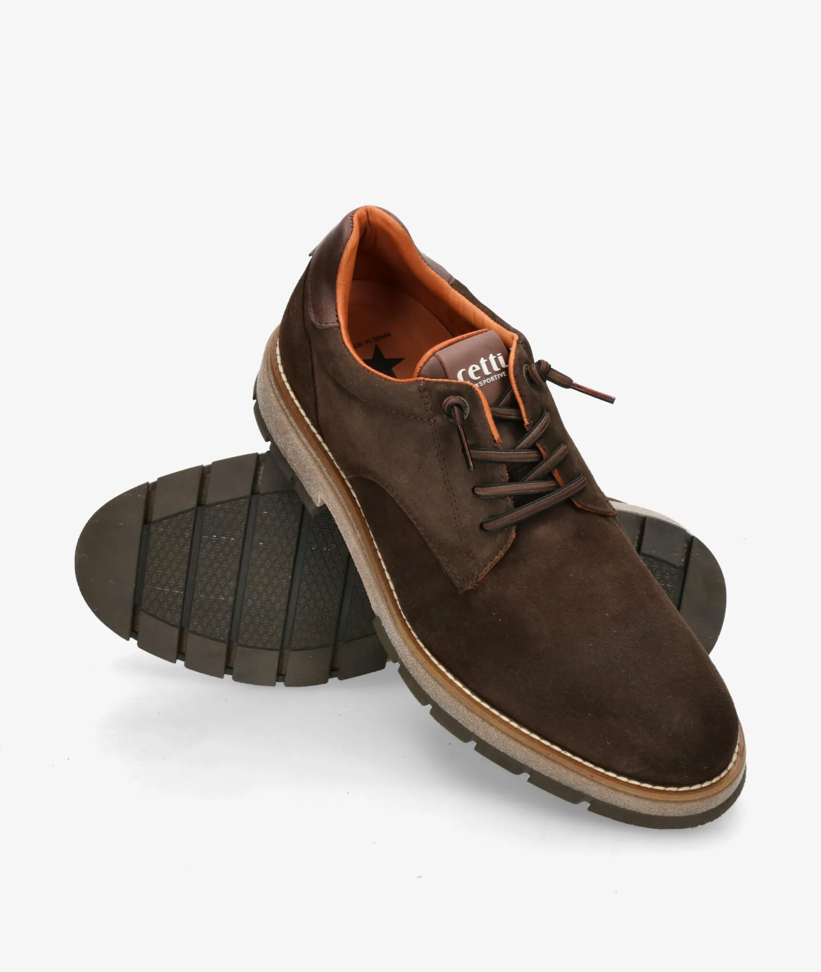 Hombre Cetti Zapatos casual C-1335 en serraje marrón