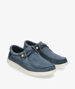 Hombre Walk in Pitas Zapatos casual WP150 WALLABY WASHED en marino