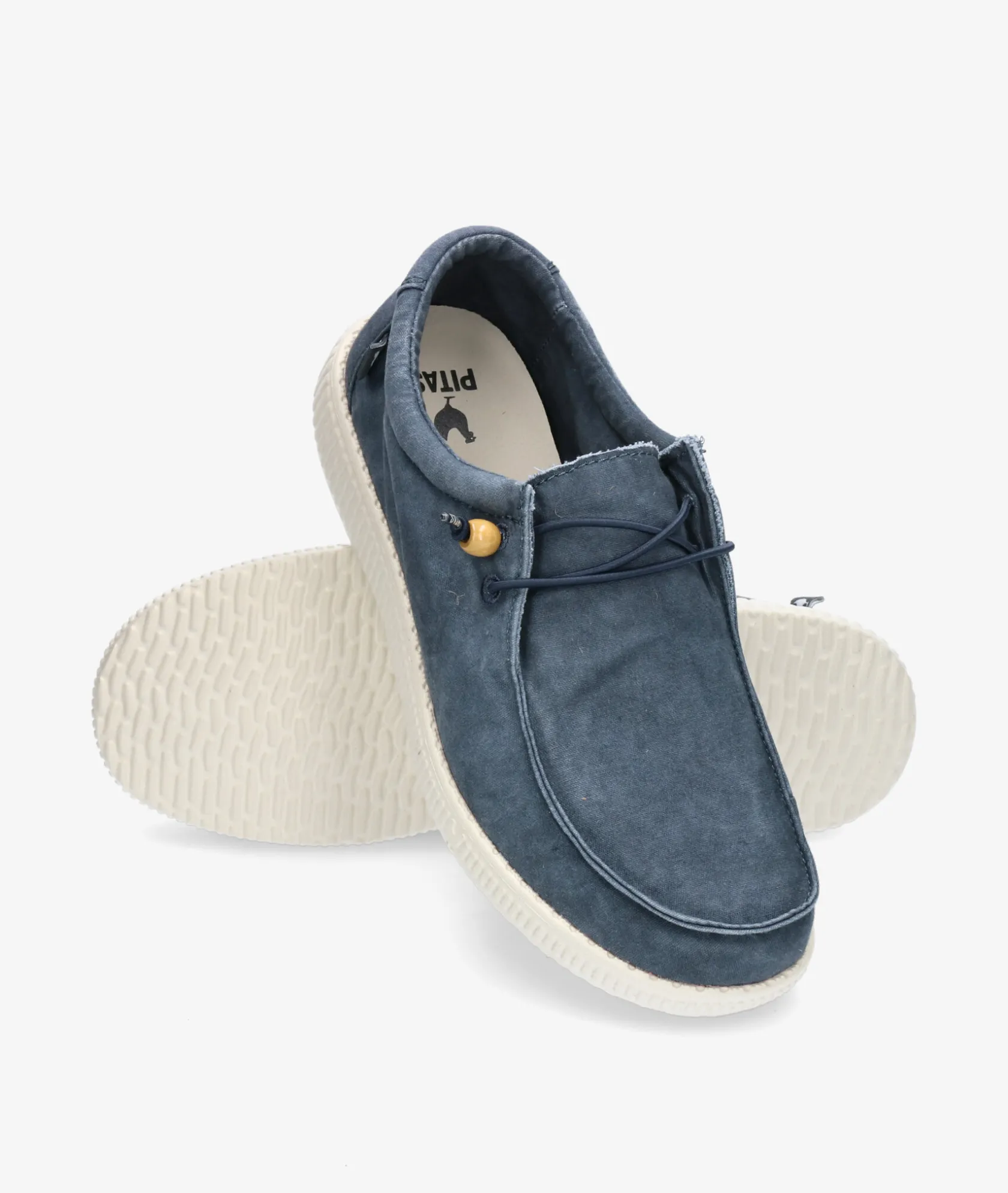 Hombre Walk in Pitas Zapatos casual WP150 WALLABY WASHED en marino