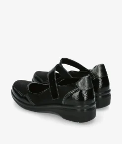 Mujer Amarpies Zapatos confort 29381 en charol negro