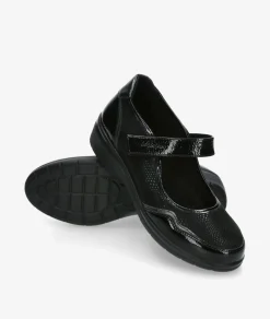 Mujer Amarpies Zapatos confort 29381 en charol negro