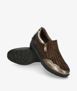 Mujer Amarpies Zapatos confort 29385 en metalizado