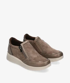 Mujer Amarpies Zapatos confort 29351 en topo