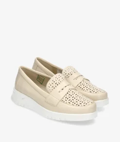 Mujer Pitillos Zapatos confort 20304 en beige