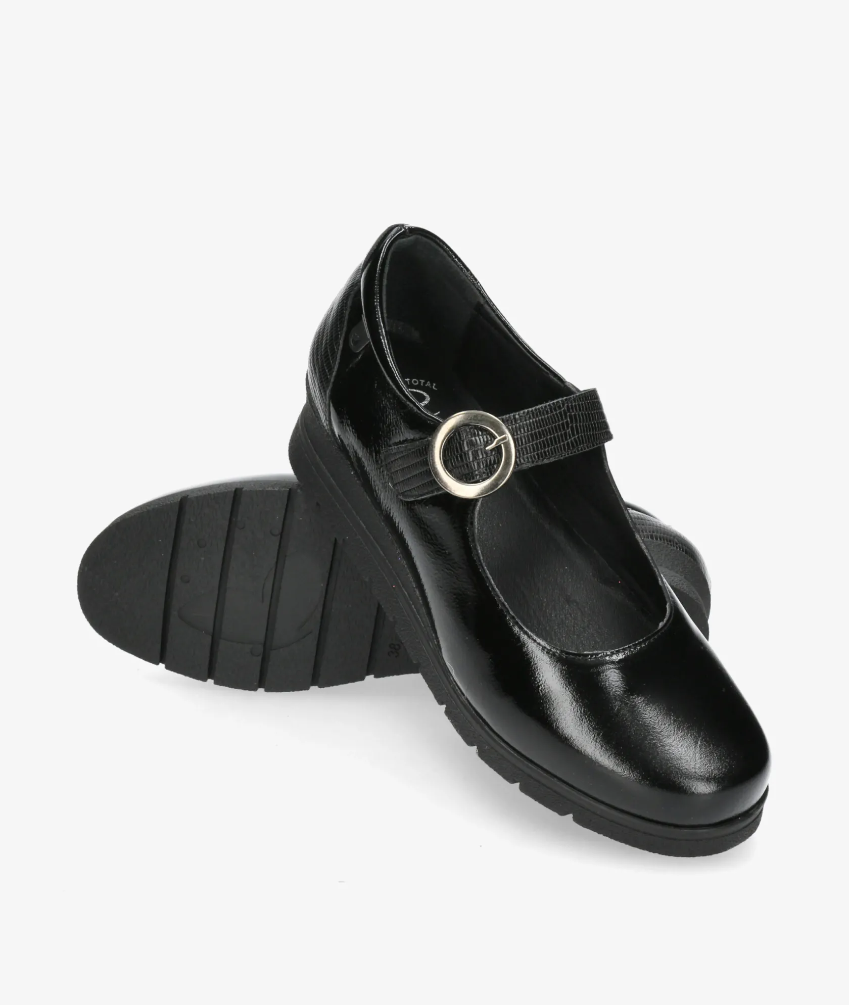 Mujer Valeria´s Zapatos confort 1522 en charol negro