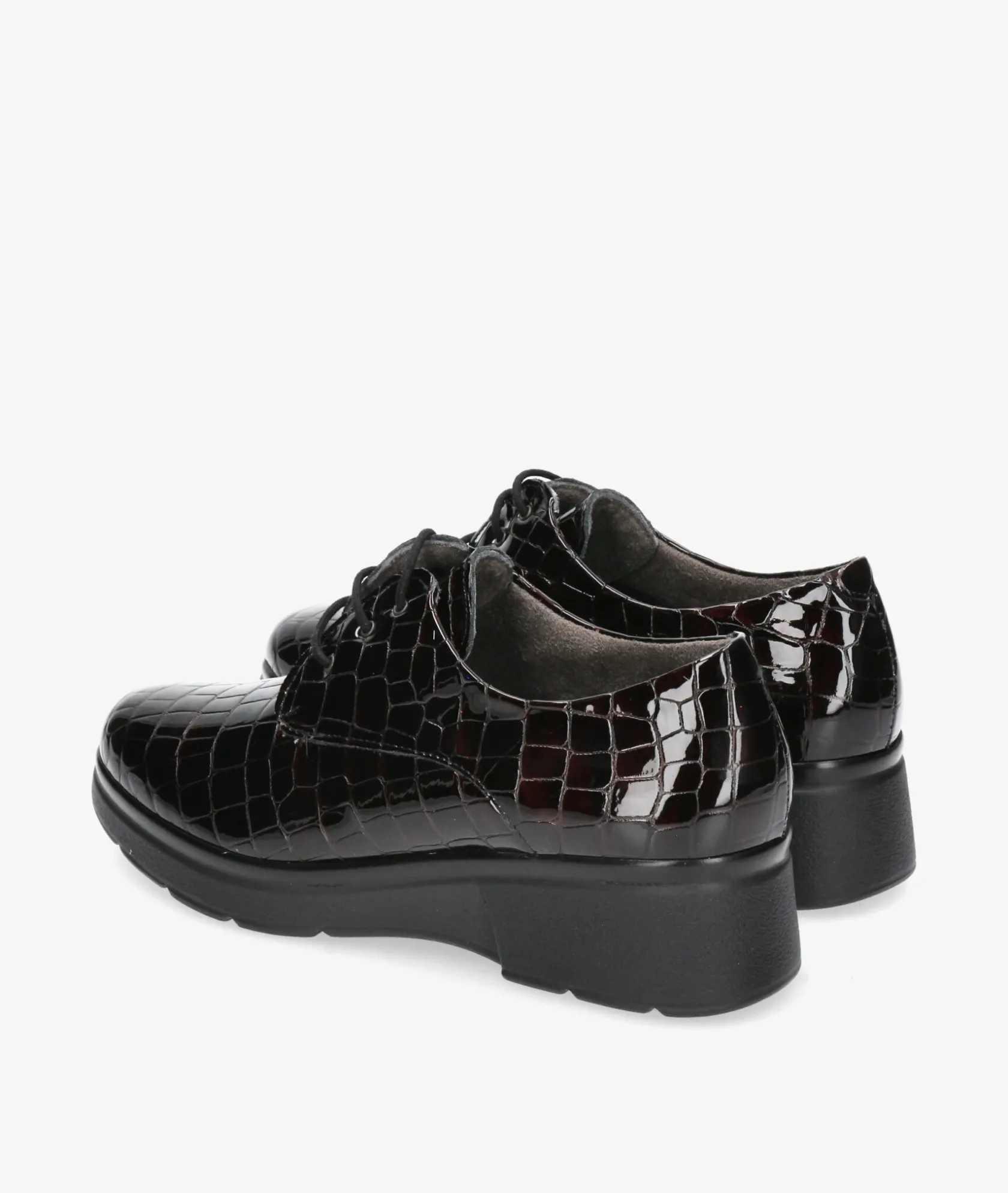 Mujer Pitillos Zapatos inglés 10057 en charol burdeos