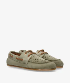 Mujer Mustang Zapatos 56365 en serraje kaki
