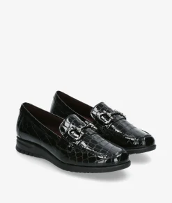 Mujer Blanco y negro Zapatos planos 20201 en charol negro